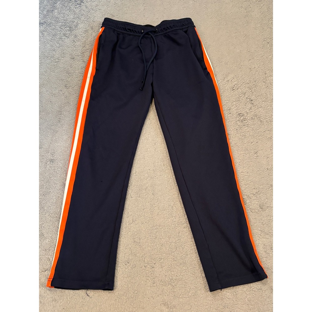 American Eagle Mens Track Pants Navy Blue Orange Side Stripe Joggers Small